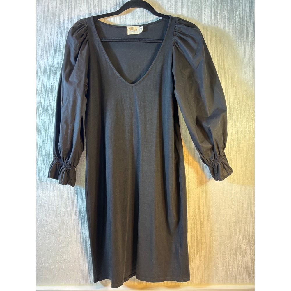 Nation Los Angeles Tee Shirt Casual Dress Blouse-like Sleeves Size S